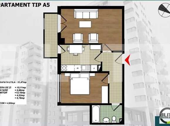Apartament de vânzare 2 camere Semicentral - 11248AV | BLITZ Cluj-Napoca | Poza1