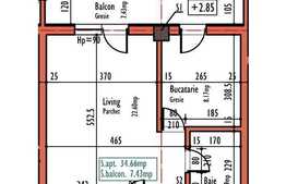 Apartament 1 camera, 34,66 mp, etaj intermediar, imobil nou, zona Edgar Quinet!