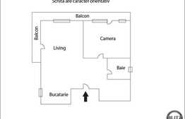 Apartament 2 camere, 49,5 mp semifinisat, acces restrictionat
