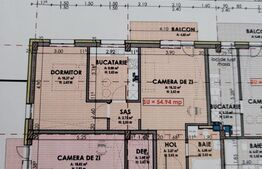 Apartament semifinisat, 3 camere,  55mp, zona cartierului Terra