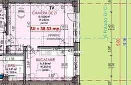  Apartament 1 cam, finisat, 38 mp, gradina, parcare