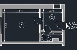 Garsonieră, 20 mp, luminoasa, etajul 1, zona Centru