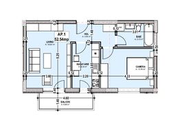 Proiect nou! Apartament 2 camere, 52.45 mp etaj intermediar in zona Centrala