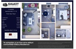 Apartament 2 camere, 56mp, în zona Coresi 