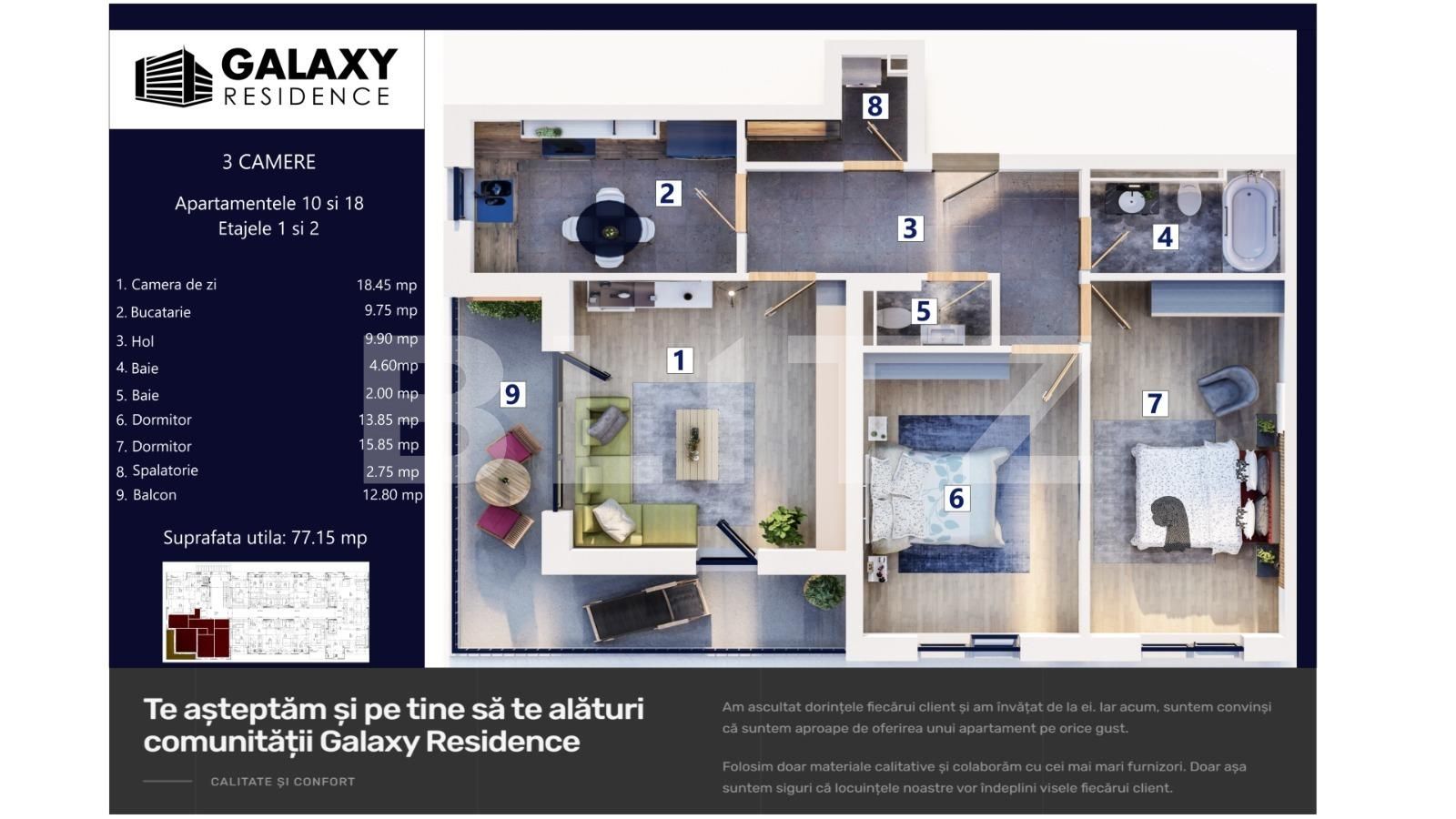 Apartament de vânzare 3 camere Tractorul - 114209AV | BLITZ Brașov | Poza1