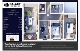 Apartament modern cu 3 camere, 62mp, incalzire în pardoseala și balcon, zona Coresi