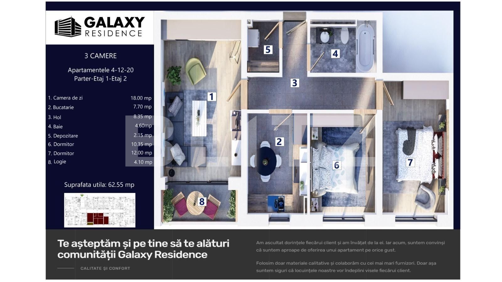 Apartament de vânzare 3 camere Tractorul - 114211AV | BLITZ Brașov | Poza1