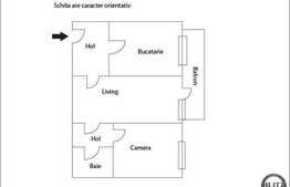 2 camere de vanzare, 47 mp, in zona linistita cu mult spatiu verde
