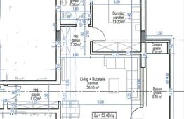 Apartament semidecomandat, 53.40 mp utili, incalzire in pardoseala, lift, acces restrictionat