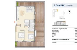 Apartament finisat cu terasa, zona semicentrala!!!!