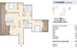 Apartament spatios cu 2 terase generoase, zona SEMICENTRALA!!!