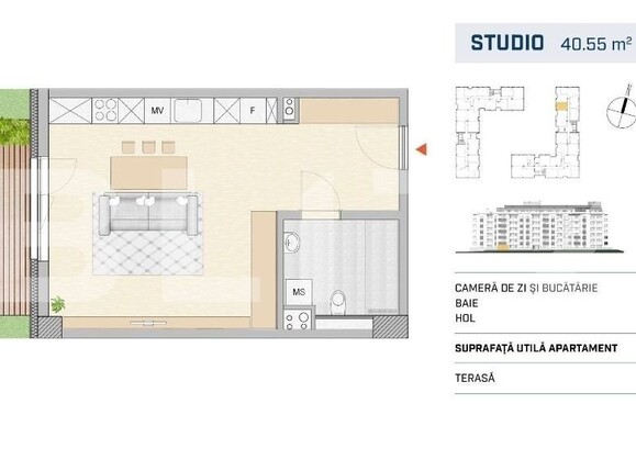 Garsonieră de vânzare Semicentral - 116207AV | BLITZ Cluj-Napoca | Poza1