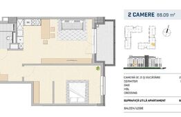 Apartament spatios, 2 camere finisat zona SEMICENTRALA