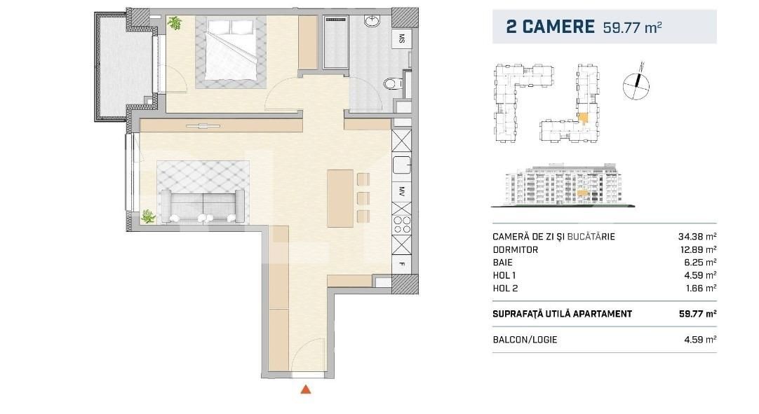 Apartament de vânzare 2 camere Semicentral - 116434AV | BLITZ Cluj-Napoca | Poza1