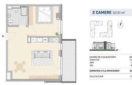 Apartament 2 camere finisat, orientare estica, zona SEMICENTRALA!!!