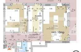 Zona Piata Cipariu, 2 camere, imobil 2014, semifinisat, 49,10 mp utili