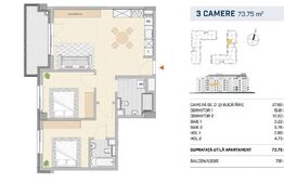 Apartament 3 camere, finisat, orientare VESTICA!! Zona SEMICENTRALA!!