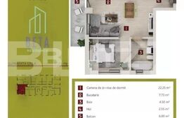 Apartament in bloc NOU, 2 camere, finisat, Beta Residence, Valea Chintaului