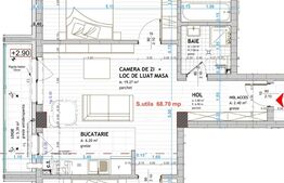 EXCLUSIVITATE! Apartament cu 3 camere, 69 mp, parcare subterana, etaj intermediar, 2 balcoane, Terra!