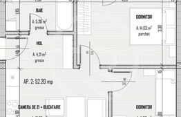 Apartament 3 camere, 52mp, zona Baciu