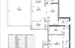 Apartament 2 camere, 56 mp, terasa de 50 mp, zona Centrala
