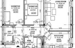 3 camere, 78 mp, semifinisat! In curs de finalizare! Zona Cetatii! Cu parcare!