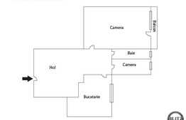 De vanzare apartament 2 camere, 44 mp utili, decomandat, zona strazii Busteni!