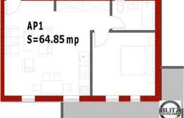 De vanzare 2 camere, 65 mp utili, semifinisat, zona strazii Dunarii !