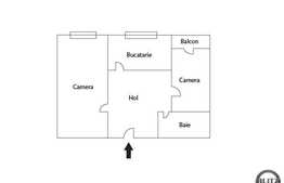 Vanzare 2 camere, decomandat, 53.5 mp, 1 balcon inchis, zona Iulius Mall!