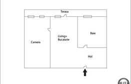 2 camere, 40 mp, terasa 20 mp, imobil nou, semifinisat, zona strazii Paris!