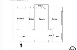 2 camere, 50,30 mp, etaj intermediar, balcon, boxa, zona strazii C-tin Brancusi!