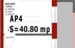 Apartament 2 camere, 41 mp, semifinisat, zona strazii Dunarii!