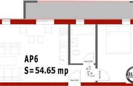 Apartament 2 camere, 54.65 mp, semifinisat, zona strazii Dunarii