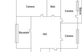 2 camere, decomandat, 75 mp, 2 balcoane, parcare, zona strazii Nasaud