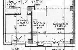 Vanzare 2 camere, 55 mp, semifinisat, imobil nou 2015, balcon, zona Iulius Mall