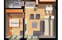 Apartament 2 camere, semifinisat, 52.22 mp, balcon. Imobil nou 2015!