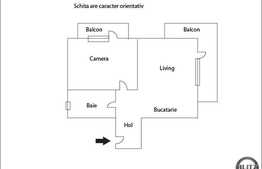 Apartament 2 camere, zona strazii Eroilor, 54 mp utili, cu 3 balcoane