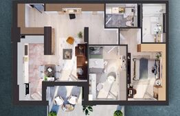 Apartament de 3 camere, 80.68 mp, cartier Iris