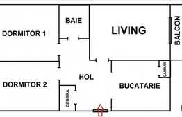 3 camere, semidecomandat, 64 mp, etaj intermediar, balcon, zona Calea Floresti!