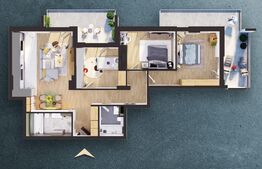 Apartament de 4 camere, 99.78 mp, semifinisat, Cartier Iris