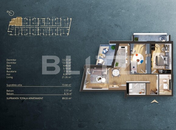 Apartament de vânzare 3 camere Iris - 124108AV | BLITZ Cluj-Napoca | Poza1