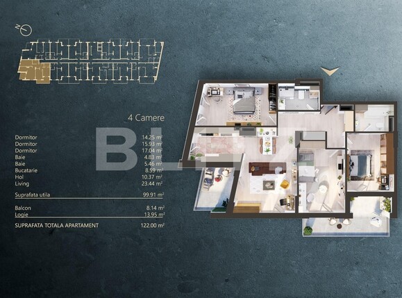 Apartament de vânzare 4 camere Iris - 124113AV | BLITZ Cluj-Napoca | Poza1