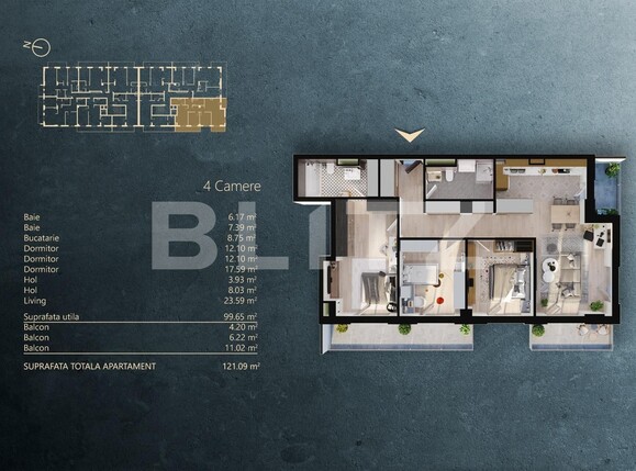 Apartament de vânzare 4 camere Iris - 124126AV | BLITZ Cluj-Napoca | Poza1