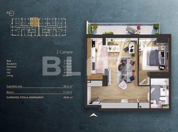 Apartament de vânzare 2 camere Iris - 124128AV | BLITZ Cluj-Napoca | Poza1