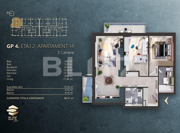 Apartament de vânzare 3 camere Iris - 124130AV | BLITZ Cluj-Napoca | Poza1