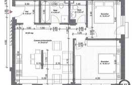 3 camere, 67.95 mp, balcon, zona Teilor!Etaj intermediar!In curs de finalizare!