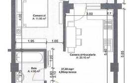 2 camere, 37 mp, etaj intermediar, semifinisat! Finalizare 2015! Zona Teilor!