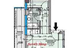 2 camere, finalizare in 2016, semidecomandat, balcon, 43.77 mp! Zona centrala!