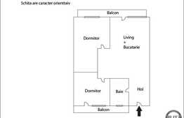 Vanzare apartament 3 camere, zona sensului giratoriu, semifinisat