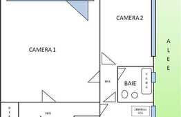 2 camere, 49 mp utili, circular, balcon, zona strazii Donath!